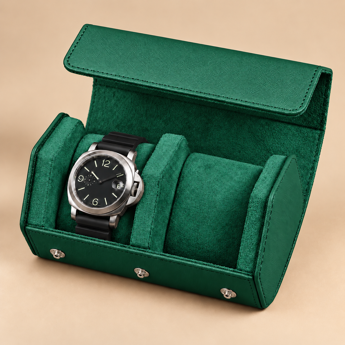 Étui à Montres en Cuir Saffiano – 2 Montres