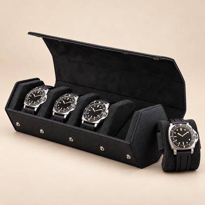 Étui à Montres en Cuir Saffiano – 4 Montres