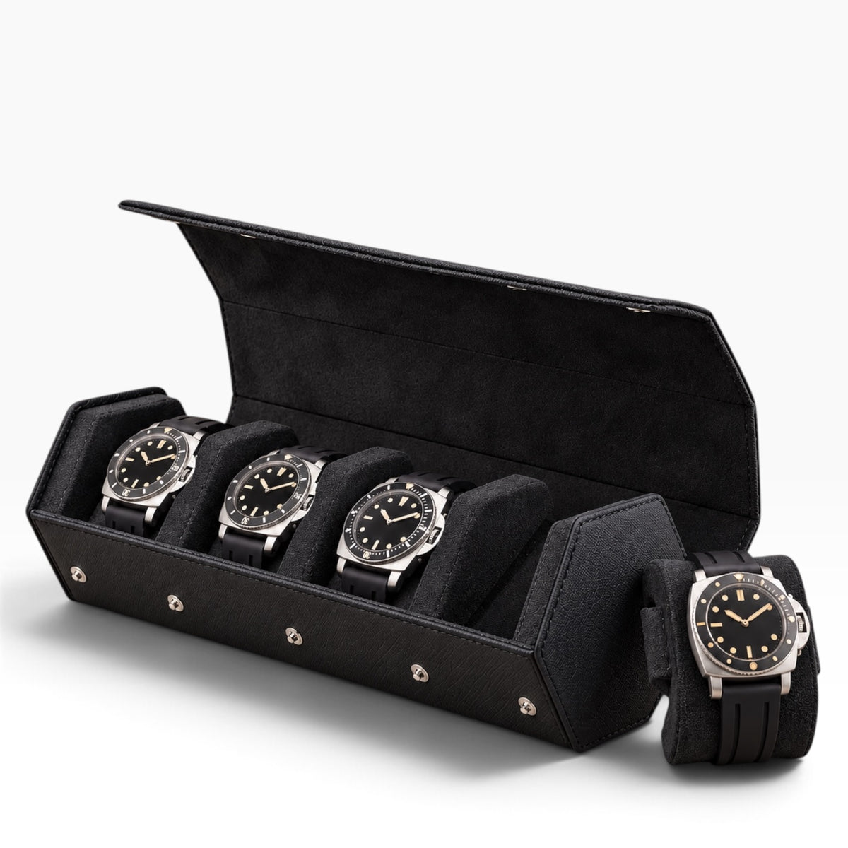 Étui à Montres en Cuir Saffiano – 4 Montres