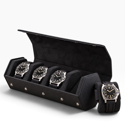 Étui à Montres en Cuir Saffiano – 4 Montres