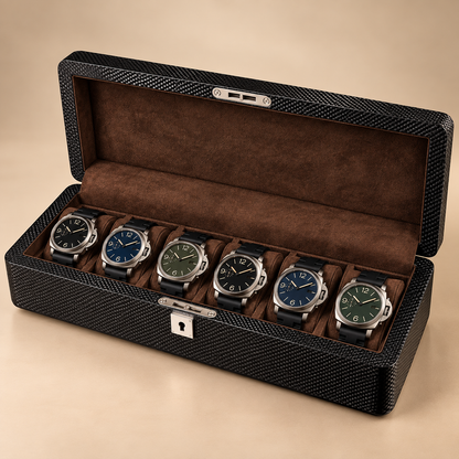 Boîte à Montres Effet Fibre de Carbone – 6 Montres