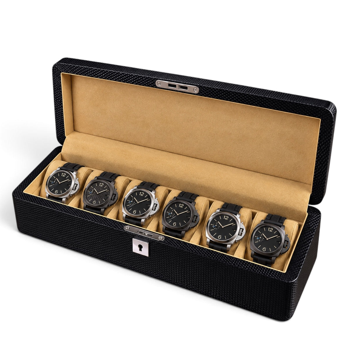 Boîte à Montres Effet Fibre de Carbone – 6 Montres