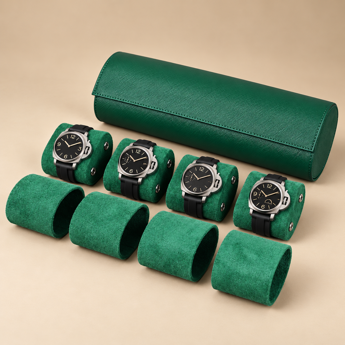 Étui à Montre en Cuir Saffiano - 4 Montres