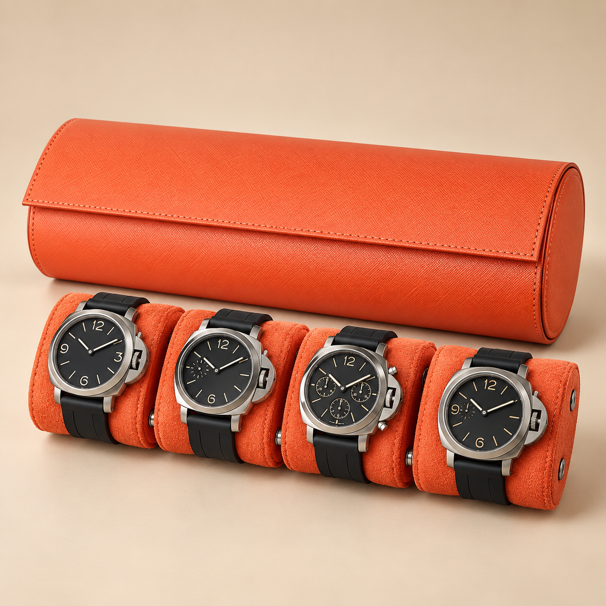 Étui à Montre en Cuir Saffiano - 4 Montres