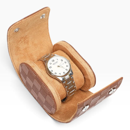 Lot de 3 Étuis à Montre en Cuir PU Matelassé Caramel – 1, 2 et 3 Montres