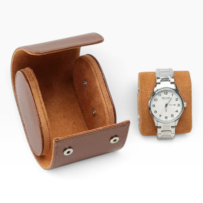 Lot de 3 Étuis à Montre en Cuir Marron PU – 1, 2 et 3 Montres