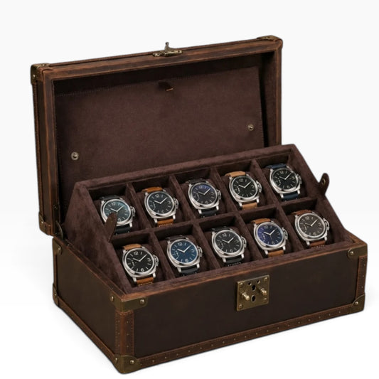 Boîte à Montres en Cuir nubuck Vintage – 10 montres