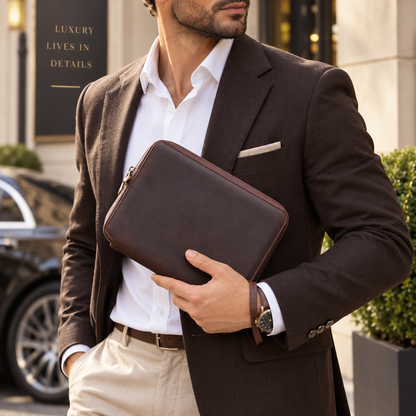 Étui à montre en cuir véritable marron 8 montres – vue 5