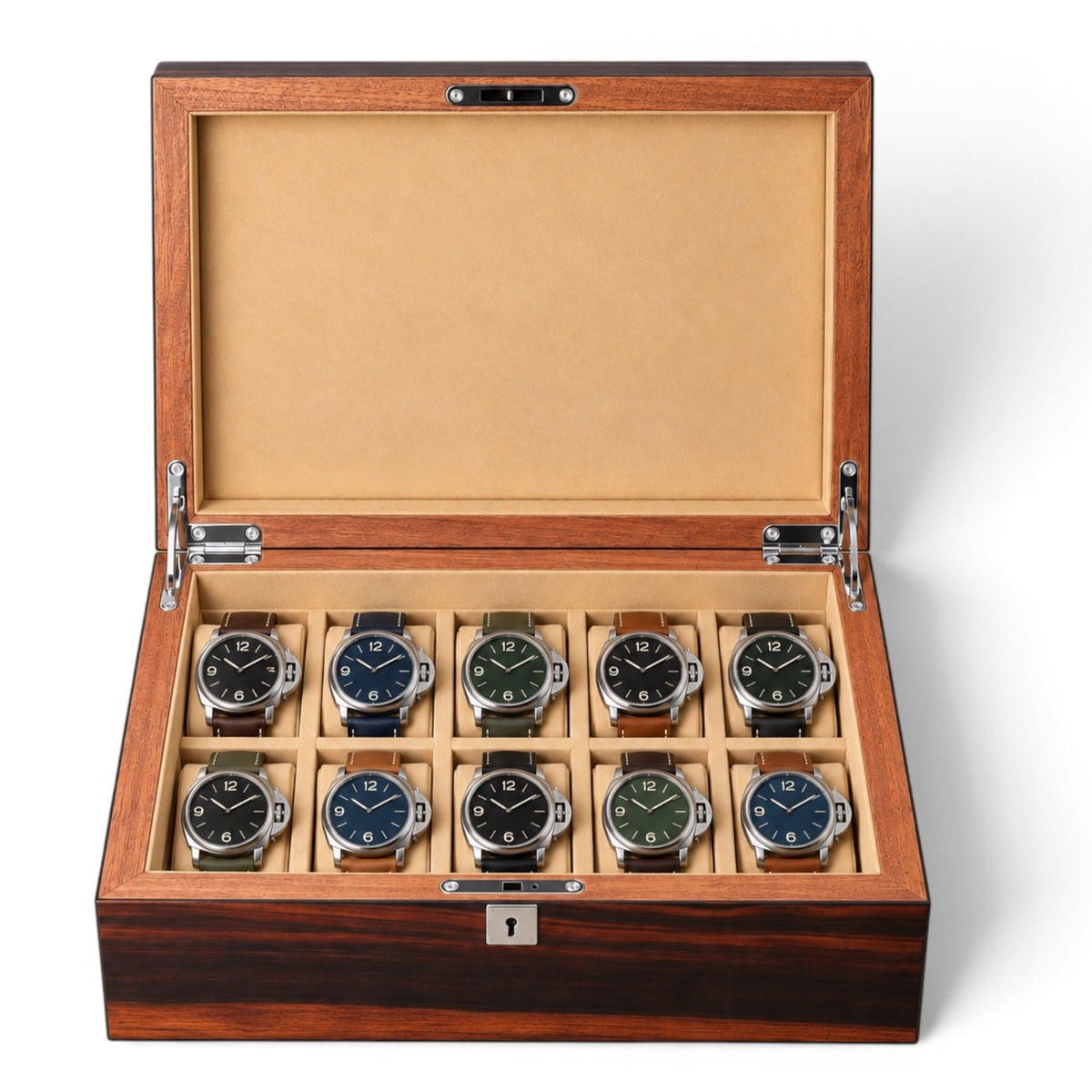 Boîte à montre en bois de ronce 10 montres – BEN & CO