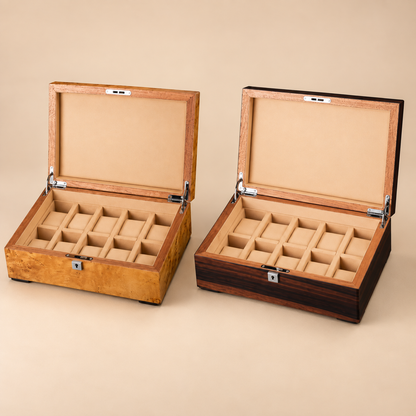 Boîte à montre en bois de ronce 10 montres – vue 9