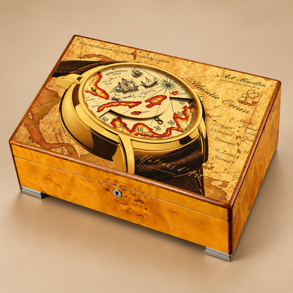 Boîte à montre en bois doré 12 montres finition laque piano – vue 5