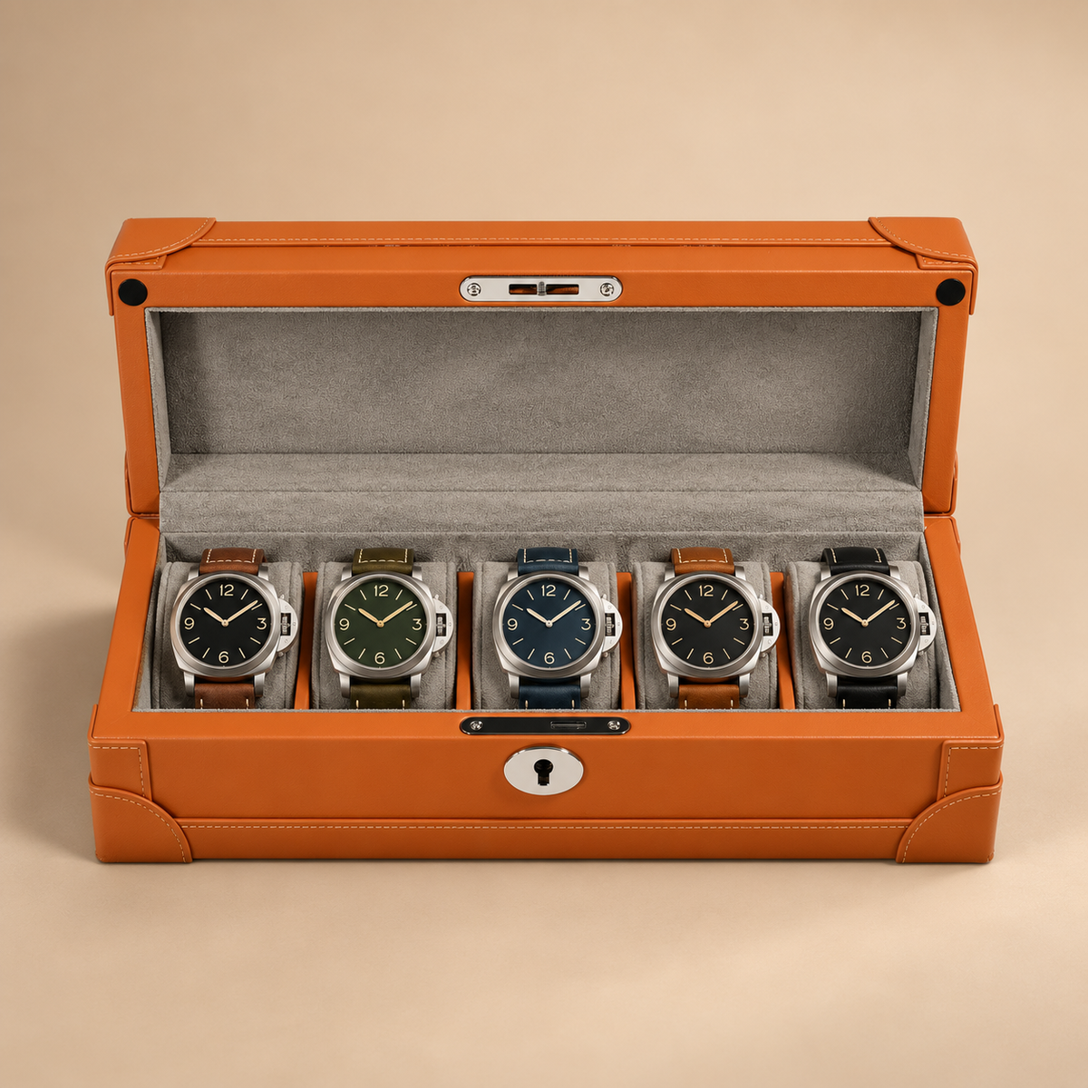 Boîte À Montre En Cuir Microfibre - 5 Montres