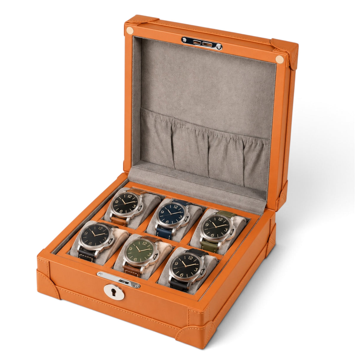 Boîte à Montre en cuir Microfibre - 6 Montres