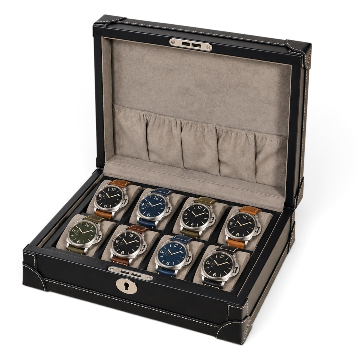 Boîte à Montres en Cuir Microfibre - 8 Montres