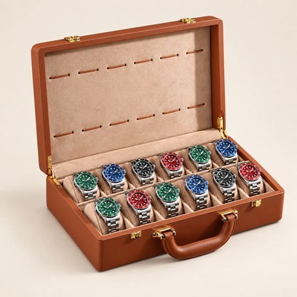 Boîte à Montre en cuir Pu - 12 Montres