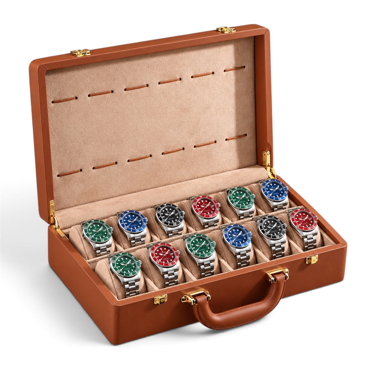 Boîte à Montre en cuir Pu - 12 Montres