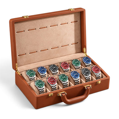 Boîte à Montre en cuir Pu - 12 Montres