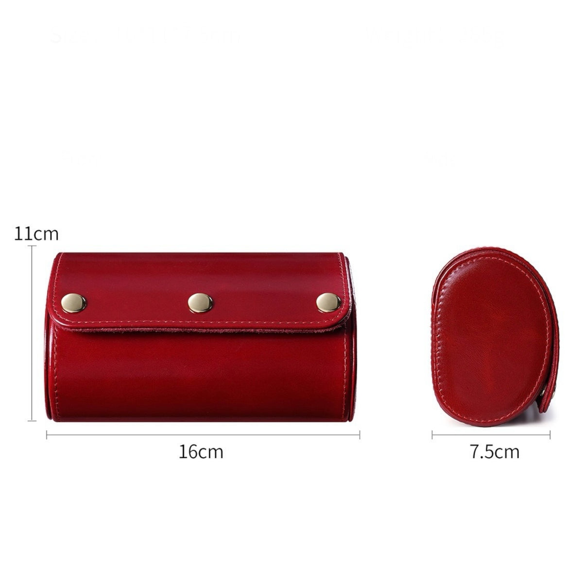 Étui à Montre en Cuir Véritable avec Rangement pour Bagues - 2 Montres