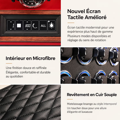 Remontoir à Montre Automatique en Cuir Végétal - 8 Montres