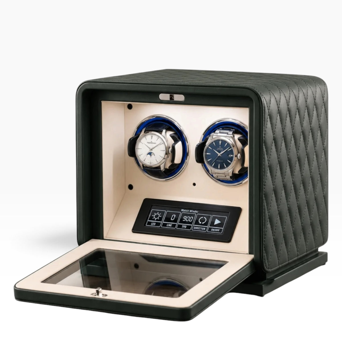 Remontoir à Montre Automatique en Cuir Végétal - 2 Montres