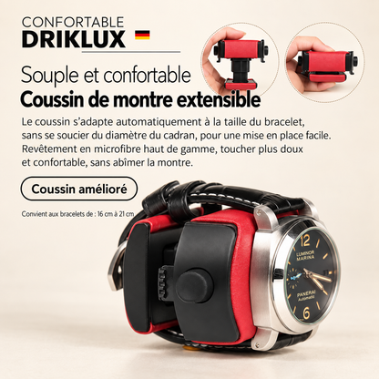 Remontoir à Montre en Cuir Microfibre Noir -  2 Montres